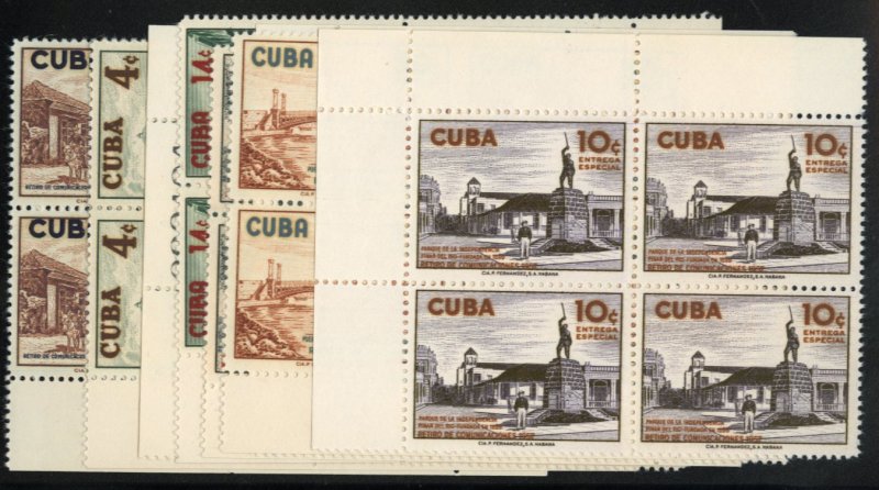 Cuba #584-587, C175-177, E23 Cat$44.20, 1957 Views complete set with Airpost ...