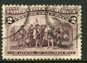 USA 1893 Columbus 2¢ Violet Sc #231 VFU T135