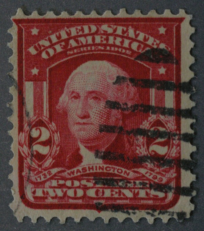 United States #319 2 Cent Washington Oval Bar Cancel Used