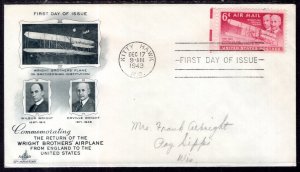 US C45 Powered Flight Artcraft Pencil FDC