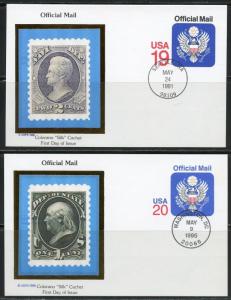 UNITED STATES OFFICIAL MAIL 5 COLORANO  POSTAL STATIONERY  FIRST DAY COVERS