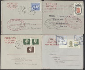 1963-66 Lot of 4 Forces Air Letters Different Postmarks and Frankings Philatelic