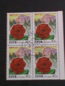 ​KOREA-1996 SC# 3523 54TH BIRTHDAY OF KIM JONG II -FANCY CANCEL BLOCK VF CTO-