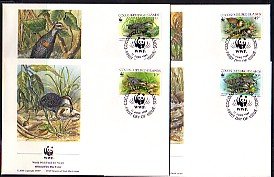 Cocos Is., Scott cat. 262 a-d. W.W.F. issue showing Birds. 4 First Day Covers. ^