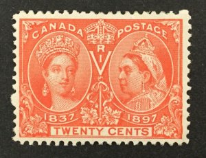 CANADA  Scott #59, 1897 20¢ vermilion  Queen Victoria Jubilee VF bright