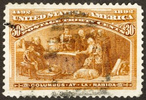 US Stamps # 239 Used Superb Columbian Light Cancel Gem