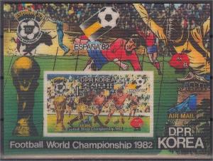 NORTH KOREA, ESPANA 82, 3D SHEETLET NH, PRINT ON PLASTIC