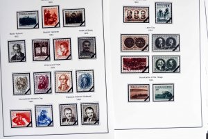 COLOR PRINTED CZECHOSLOVAKIA 1945-1955 STAMP ALBUM PAGES (52 illustrated pages)