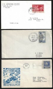 US 1940 THREE POSTED COVERS IN DIFFERENT PORT COUNTRIES MOROVIA LIBERIA ARGENTIN