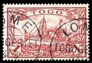 German Colonies, Togo #16 (Mi. 16) Cat€65, 1900 1m carmine, used, signed Bothe