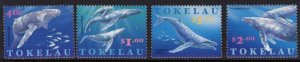 TOKELAU ISLANDS SG259/62 1997 HUNPBACK WHALES  MNH