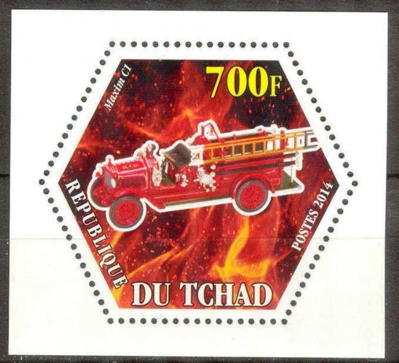 Chad 2014 Fire Trucks (2) MNH Cinderella !