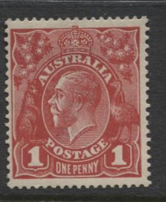 Australia - Scott 21a - KGV Head -1914 - MLH - Wmk 9 - 1p Stamp