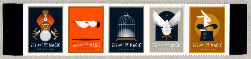 5305a US (50c) The Art of Magic SA, MNH strip/5