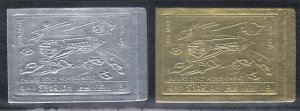 Sharjah # MI1063-1064,Space Achievements, Gold Silver Foil Stamps, Perf  Mint NH