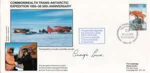 British Antarctic Territory FDC Sc 148 Signed George Lowe Cachet Auster and O...