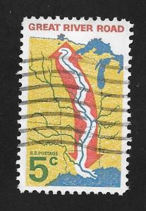 SC# 1319 - (5c) - Great River Road, used single