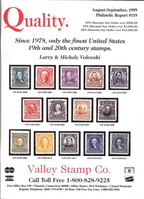 Philatelic Report No. 119, Valley 119