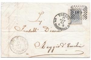 $ Italy covers/letters Scott #29 1867