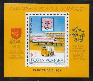 Romania 3152 1983 Stamp Day s.s. c.v. $3.00