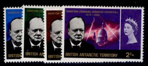 BRITISH ANTARCTIC TERRITORY QEII SG16-19, 1966 Churchill set, NH MINT. Cat £28.