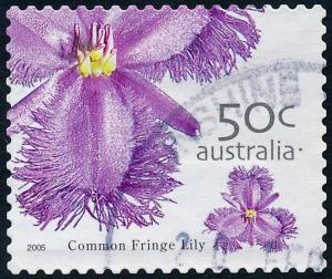 Australia 2005 50c Wildflowers - Common Fringe Lily Perf 13 S/A SG2536e Used (2)