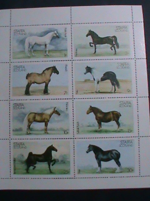 STAFFA-SCOTLAND STAMP:1973- WORLD FAMOUS HORSE MNH SHEET  LAST ONE VF