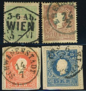 Austria #8-11 Franz Josef Postage Stamps SOTN Used