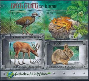 BURUNDI 2012 SHEET  bur12413a EXTINCT SPECIES WILDLIFE BIRDS