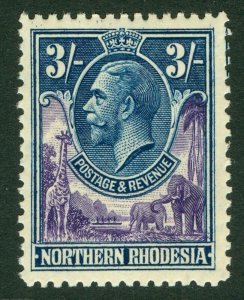 SG 13 Northern Rhodesia 1925-29. 3/- violet & blue. A fine fresh unmounted...