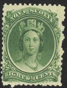 Canada Nova Scotia Sc# 11 MH (c) 1860 8½¢ green Queen Victoria