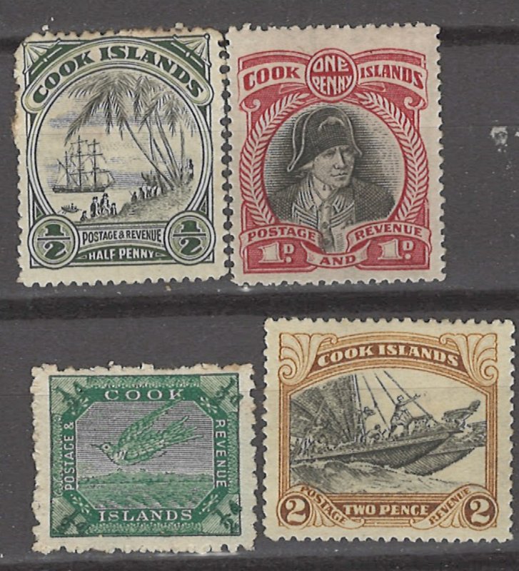 COLLECTION LOT # 3147 COOK ISLANDS 4 MH STAMPS 1902+ CV+$12.50