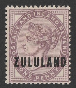 ZULULAND 1888 'ZULULAND' on QV GB 1d deep purple.  