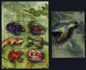 Micronesia 623-4 MNH Reptiles, Turtles, Snake, Frog, Amphibians