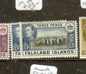 FALKLAND ISLANDS  (P0508B) KGVI 3D  SG153-153A    MOG