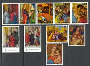 PARAGUAY 1971 ART PAINTINGS Set MUESTRA SPECIMEN Sc 1318-1323 MNH