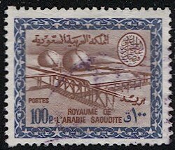 SAUDI ARABIA Scott 449 Used  100p Gas-Oil Plant, Faisal Cartouche, cv $45