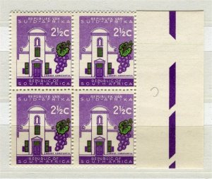 SOUTH AFRICA; 1961 early Pictorial Constantia issue MINT MARGINAL BLOCK