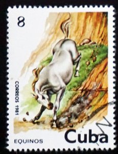 CUBA Sc# 2435 HORSES HORSES HORSES  8c  1981 used cto