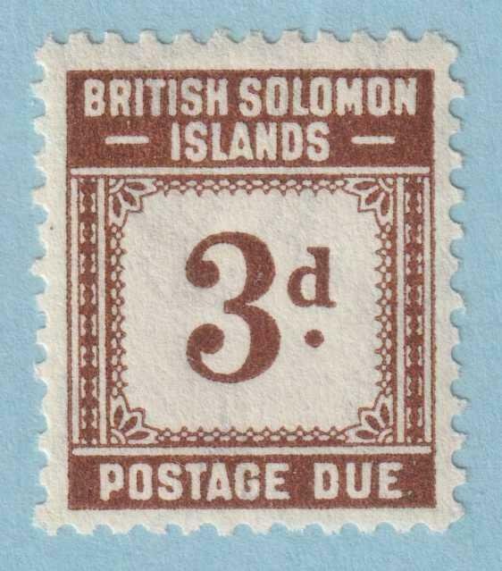 BRITISH SOLOMON ISLANDS J3 POSTAGE DUE  MINT NEVER HINGED OG ** EXTRA FINE - TUU