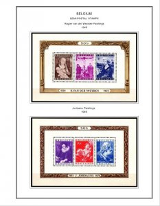 COLOR PRINTED BELGIUM SEMI-POSTALS+ 1941-1999 STAMP ALBUM PAGES (130 ill. pages)