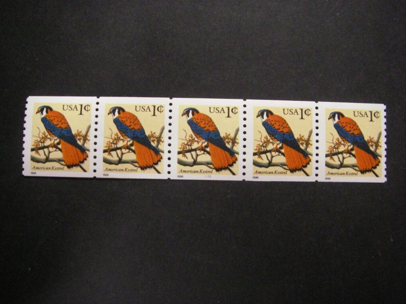 Scott 3044a, 1c Kestrel, PNC5 #1111, YMCB order, LG date, MNH Coil Beauty