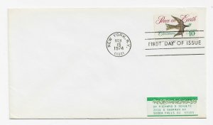 US 1552 10c Christmas Dove Weather Vane on FDC No Cachet ECV $5.00