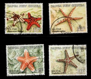 PNG Papua New Guinea Scott 682-685 Starfish Used Stamp set