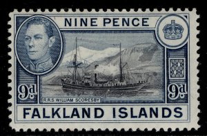 FALKLAND ISLANDS GVI SG157, 9d black & grey-blue, M MINT. Cat £28.