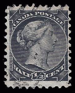 Canada 1882 Small Queen 1/2 cent Sc 34 used f