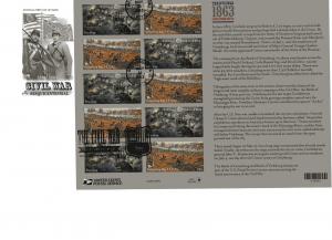 4787-88 The Civil War: 1863, Pane of 10, ArtCraft FDC, Vicksburg, MS