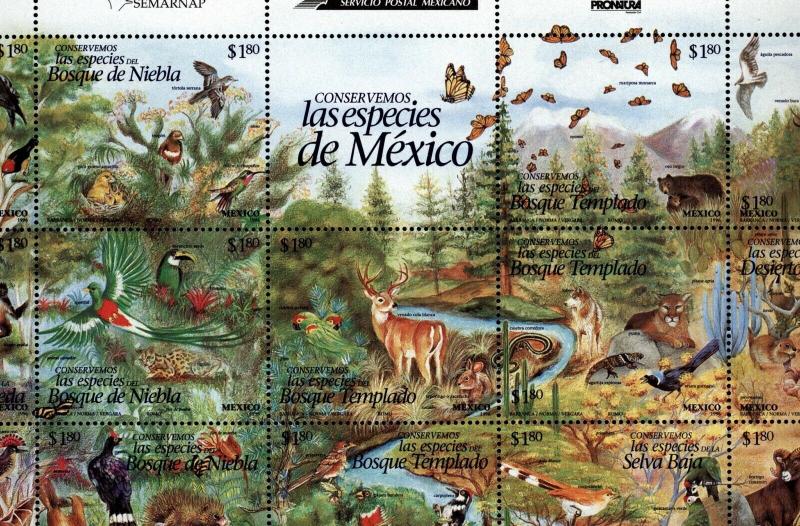 Mexico Scott 1995  Las Especies de Mexico Mint NH Sheet of 25