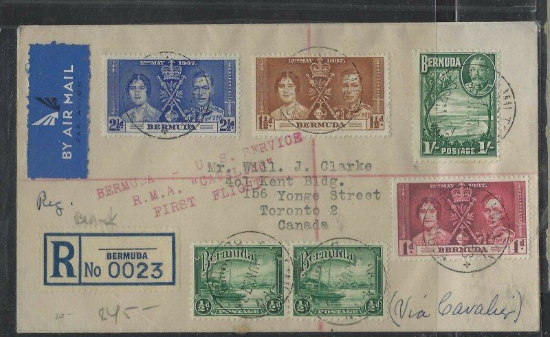 BERMUDA  (PP1302B) 1937 KGVI CORONATION SET+KGV 1/-+1/2DX2 FIRST A/M REG BLANK L