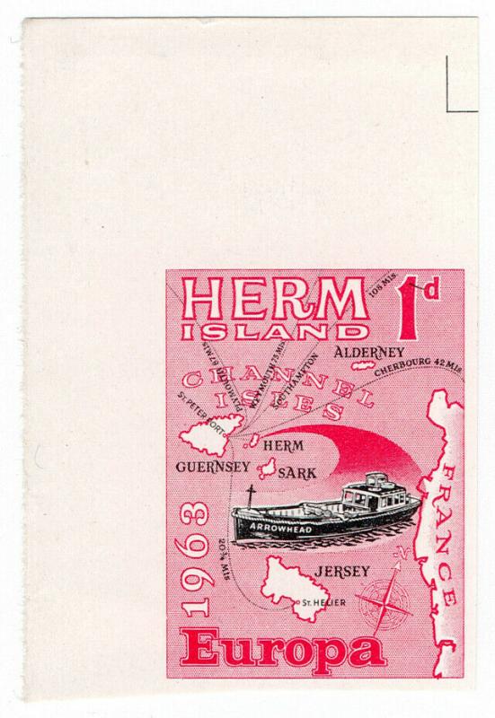 (I.B-CK) Cinderella Collection : Herm Island 1d (Europe 1963) printer's proof